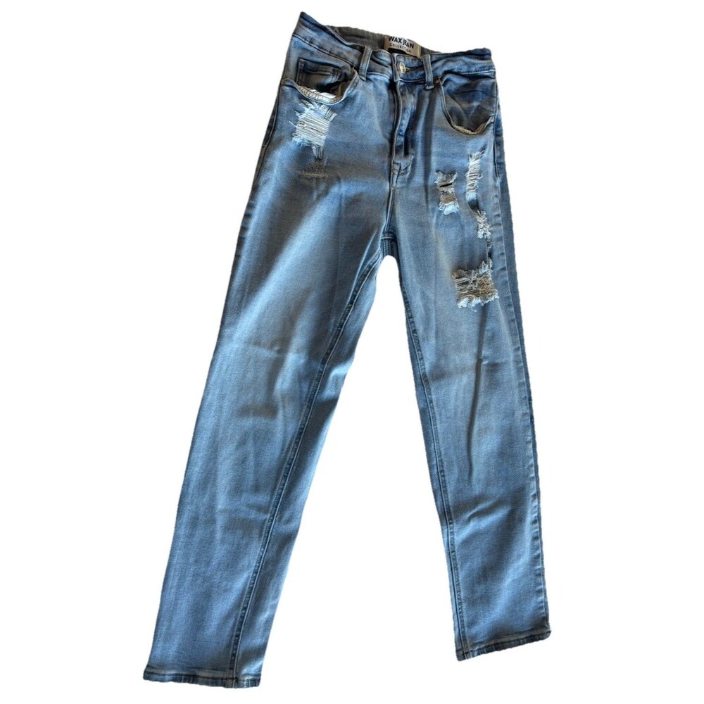 Wax Jeans Collection Women's Light Wash Mom Skinny Jeans 25 / 1
